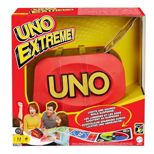 UNO Extreme, UNO Kartenspiel für die Familie, mit Kartenwerfer